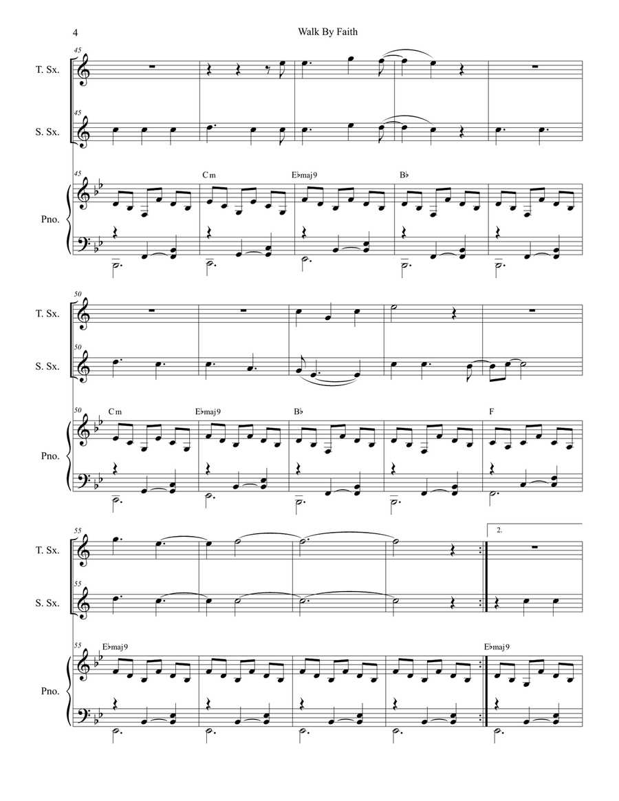Walk By Faith Woodwind Duet scores gallery preview page 4