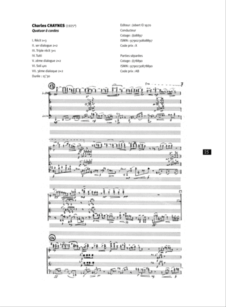 Quatuor A Cordes String Quartet scores gallery preview page 2