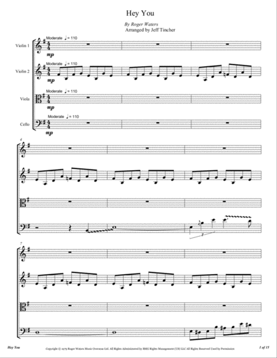 Hey You String Quartet scores gallery preview page 2