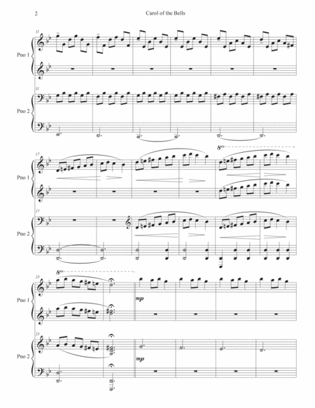 Carol of the Bells (Ukrainian Bell Carol) - 1 Piano 4 Hands image number null
