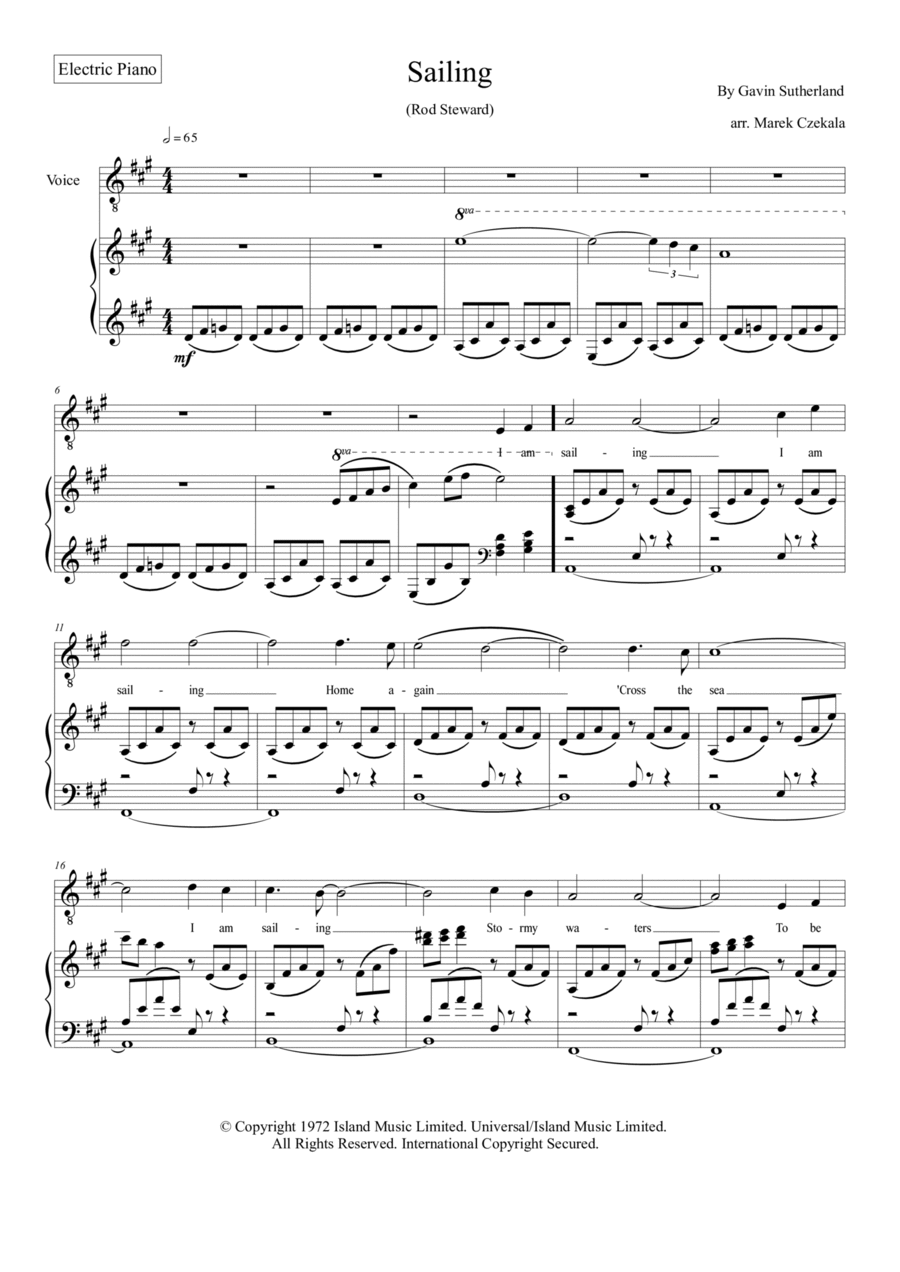Sailing Sailing Voice scores gallery preview page 1