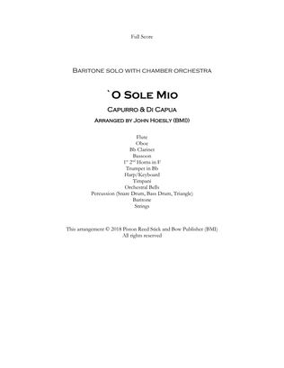 O SOLE MIÒ- Baritone solo with chamber orchera