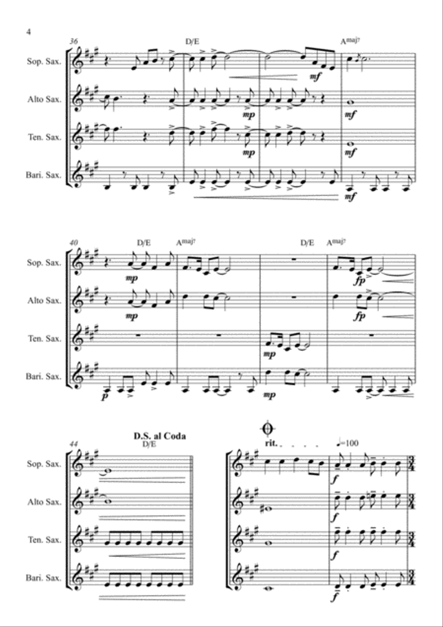 I Say A Little Prayer Woodwind Quartet scores gallery preview page 4