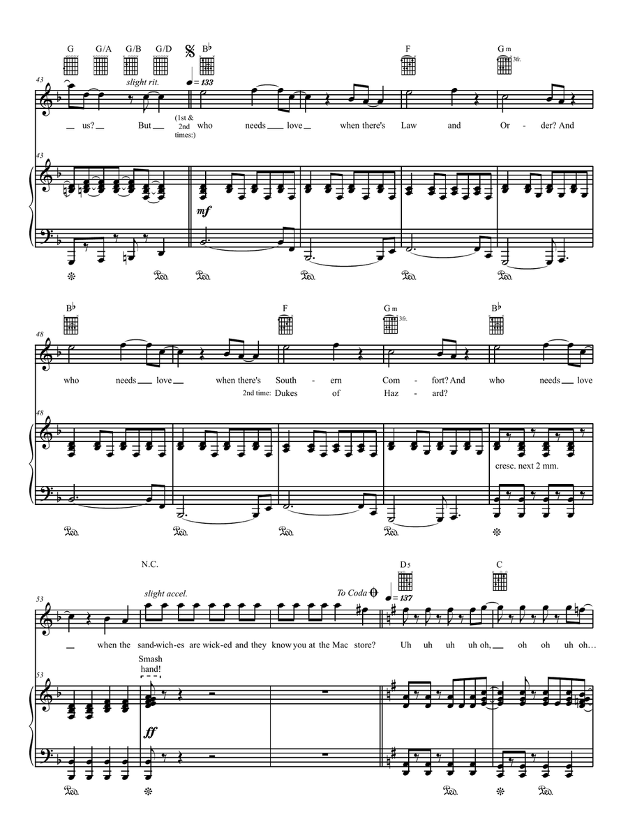 Leeds United Piano, Vocal, Guitar scores gallery preview page 4