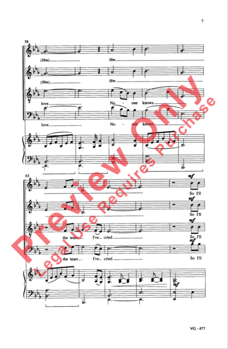 Fare Thee Well Love 4-Part scores gallery preview page 7