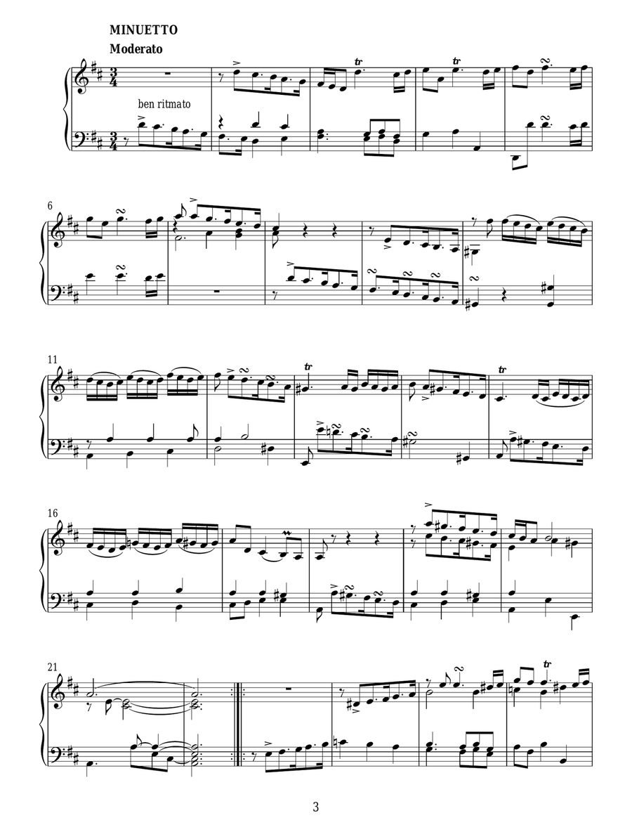 Harpsichord Sonata In D Major Harpsichord scores gallery preview page 3