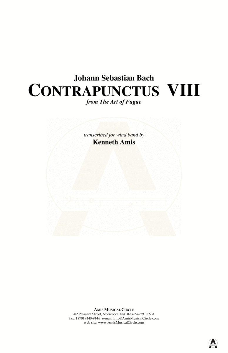 Contrapunctus 8 - CONDUCTOR'S SCORE ONLY image number null