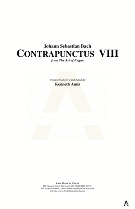 Contrapunctus 8 - CONDUCTOR'S SCORE ONLY