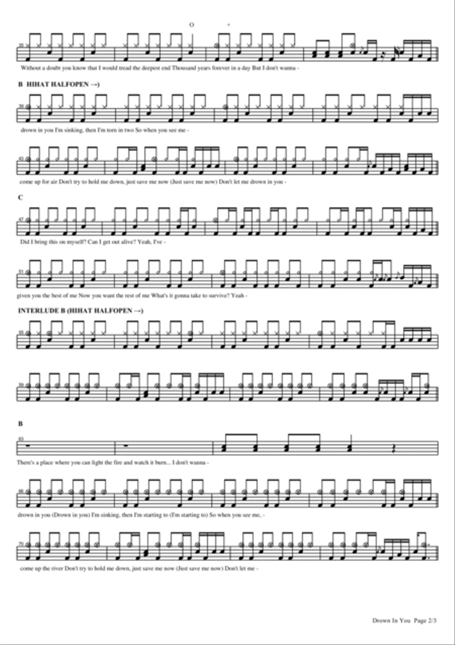 Drown In You Drum Set scores gallery preview page 2