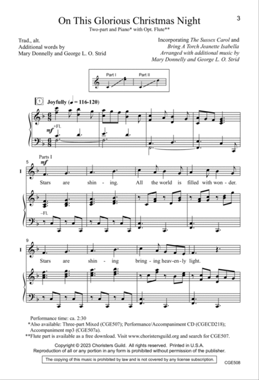 On This Glorious Christmas Night - Two-part Choir scores gallery preview page 3