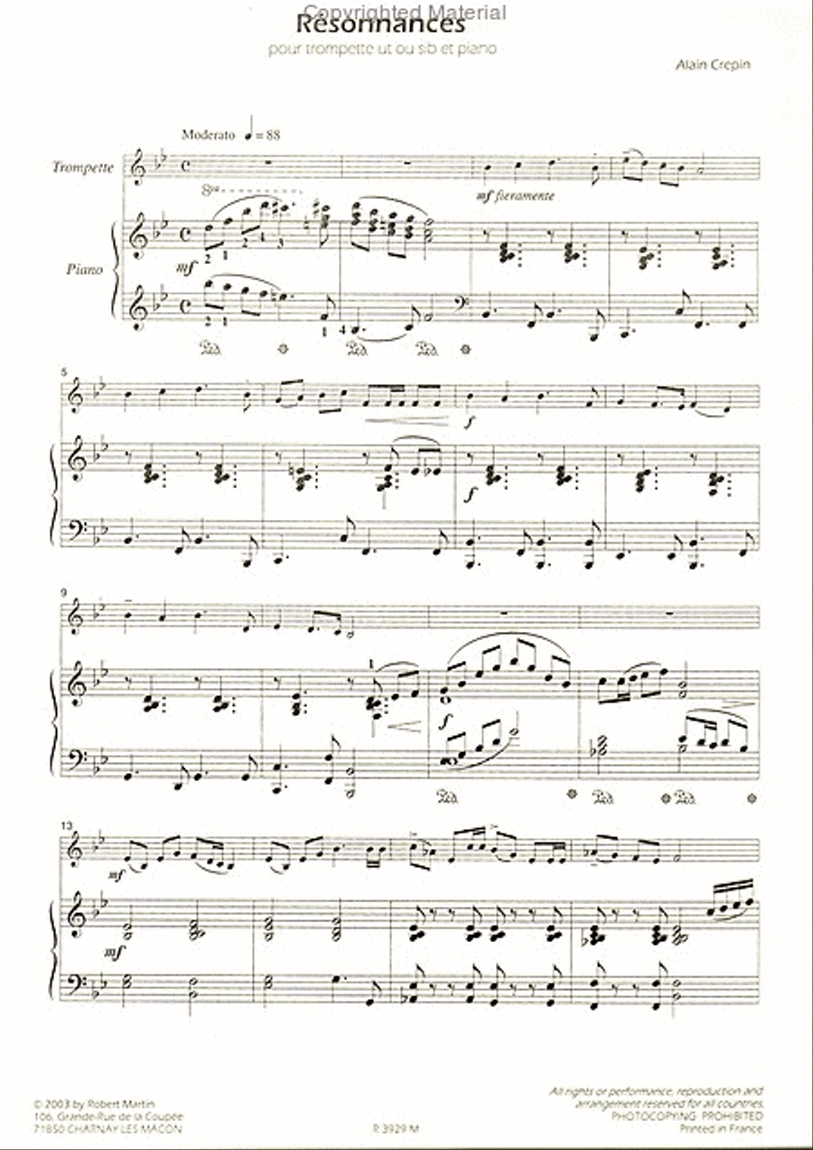 Résonance Trumpet Solo scores gallery preview page 2