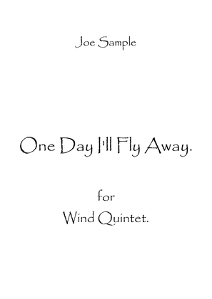 Book cover for One Day I'll Fly Away