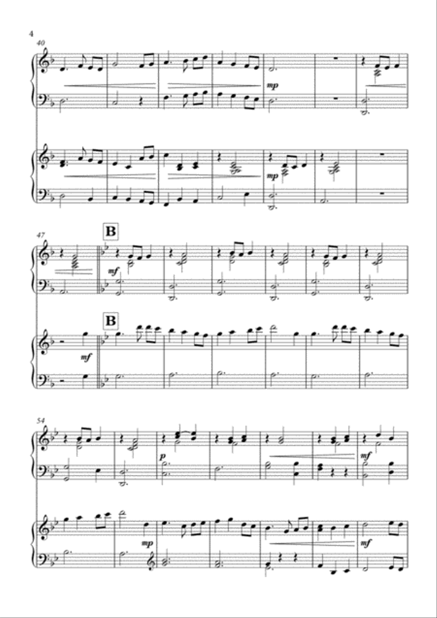 God Rest You Merry Gentlemen, Christmas Carol Variations for 2 pianos, 4 hands by Simon Peberdy 2 Pianos, 4-Hands scores gallery preview page 4