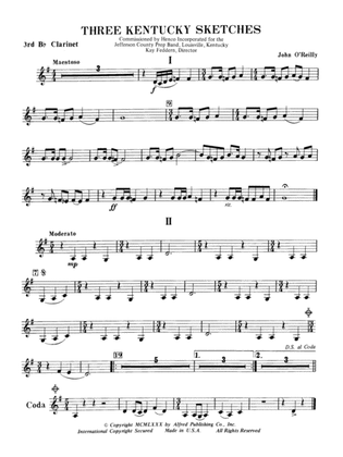 Three Kentucky Sketches: 3rd B-flat Clarinet