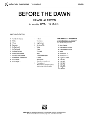 Book cover for Before the Dawn: Score