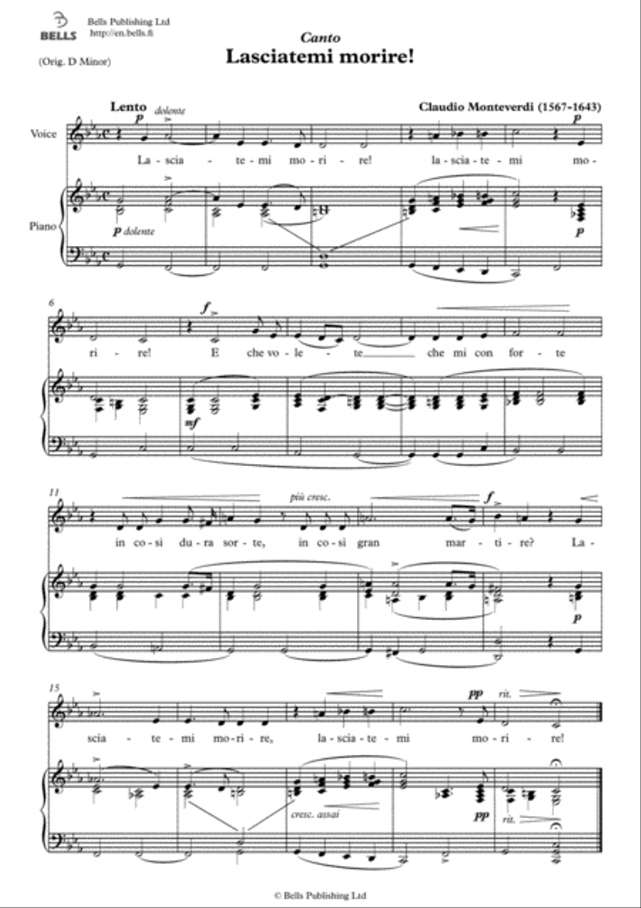 Lasciatemi morire! (C minor)