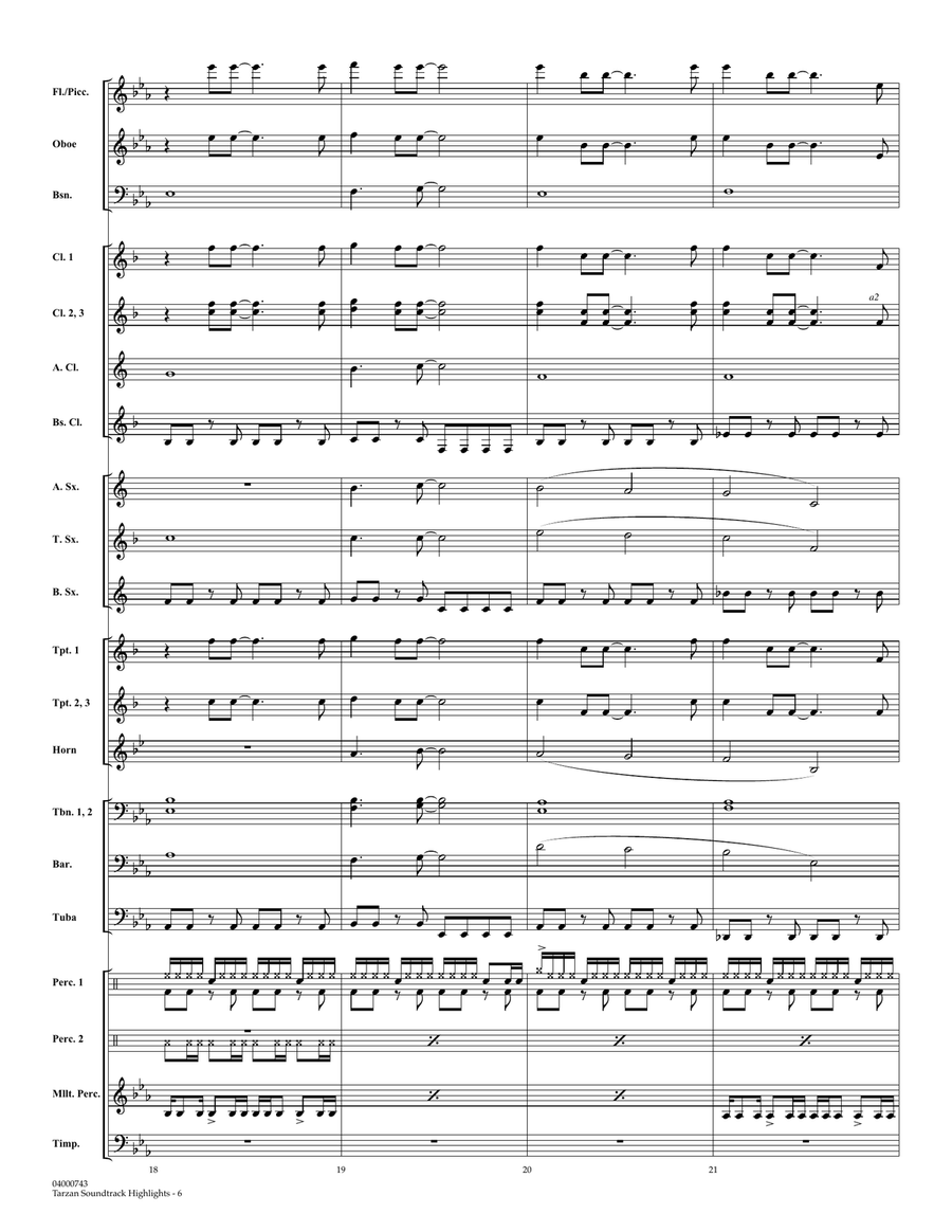 Tarzan Soundtrack Highlights (from Disney's Tarzan) (arr. Paul Murtha) - Full Score Concert Band scores gallery preview page 5