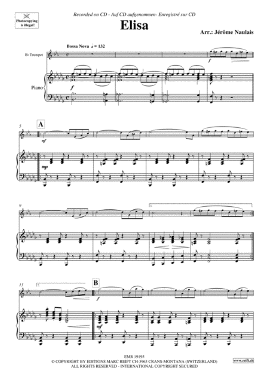 Elisa Trumpet Solo scores gallery preview page 4