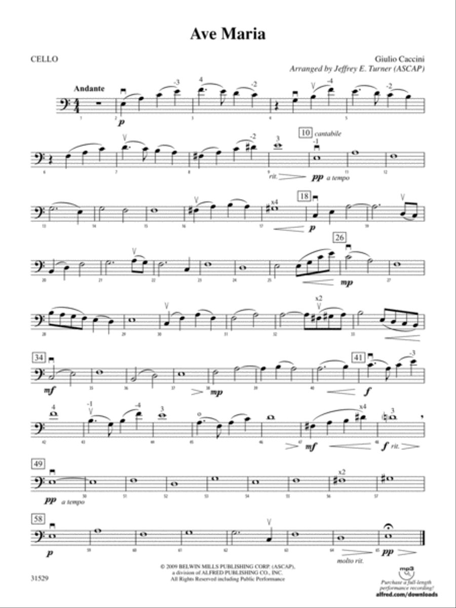 Ave Maria: Cello Ave Maria: Cello String Orchestra scores gallery preview page 1