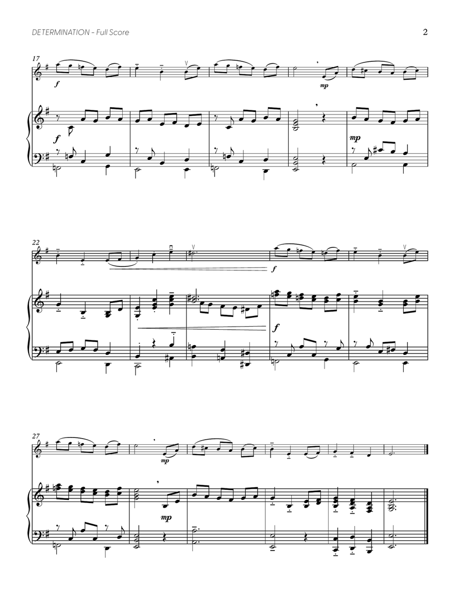 Determination (from UNDERTALE) (for Solo Violin with Piano Accompaniment) Violin Solo scores gallery preview page 3