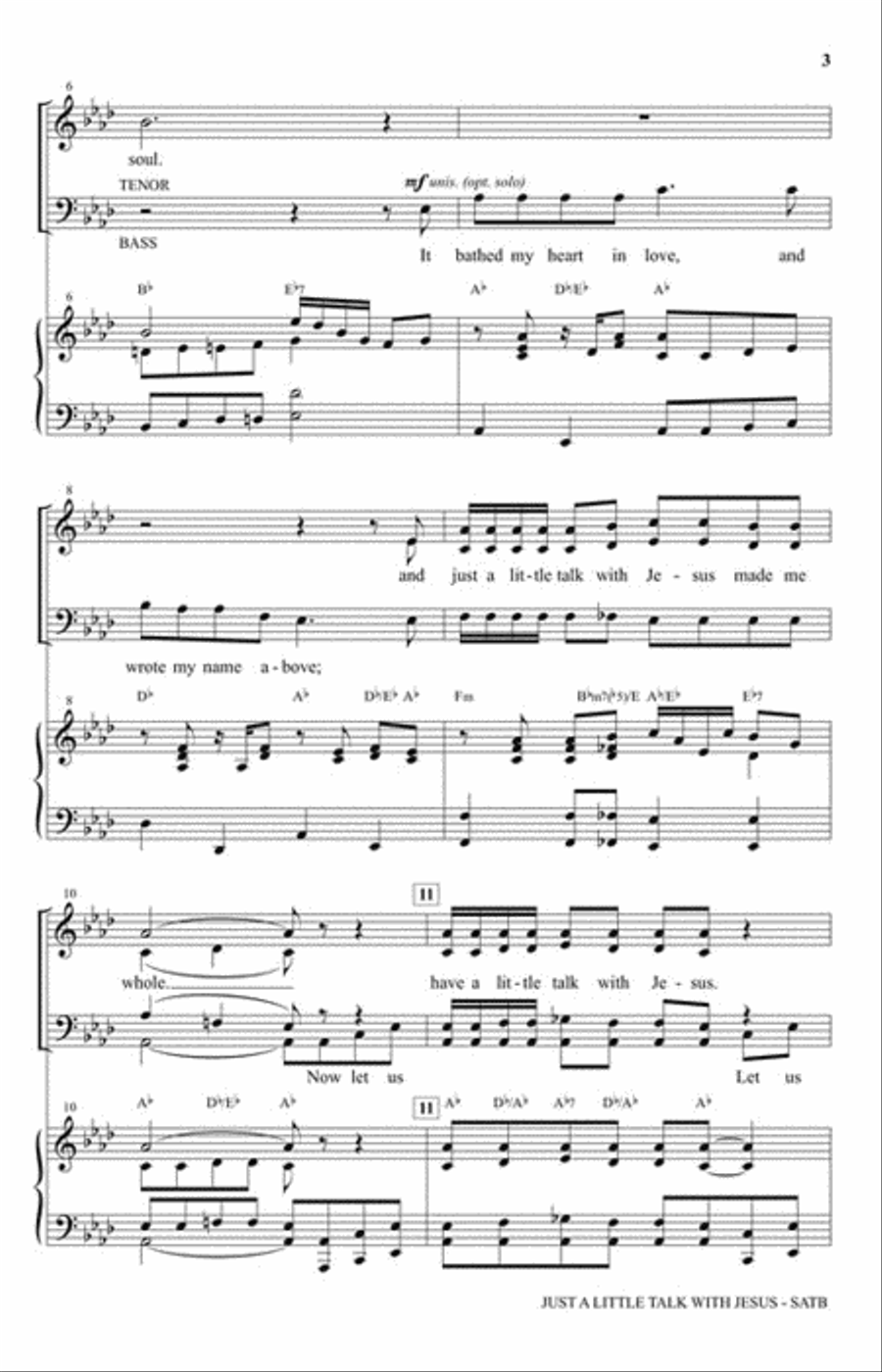 Just a Little Talk with Jesus 4-Part scores gallery preview page 3