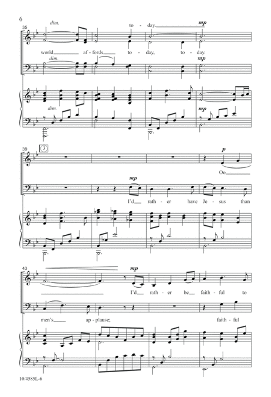 I'd Rather Have Jesus I'd Rather Have Jesus 4-Part scores gallery preview page 7