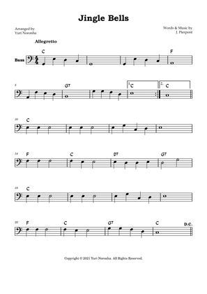 Jingle Bells - Melody for Bass