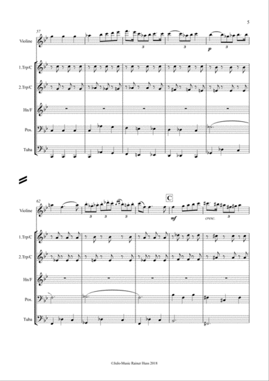 J.S.Svendsen Romanze Brass Ensemble scores gallery preview page 6