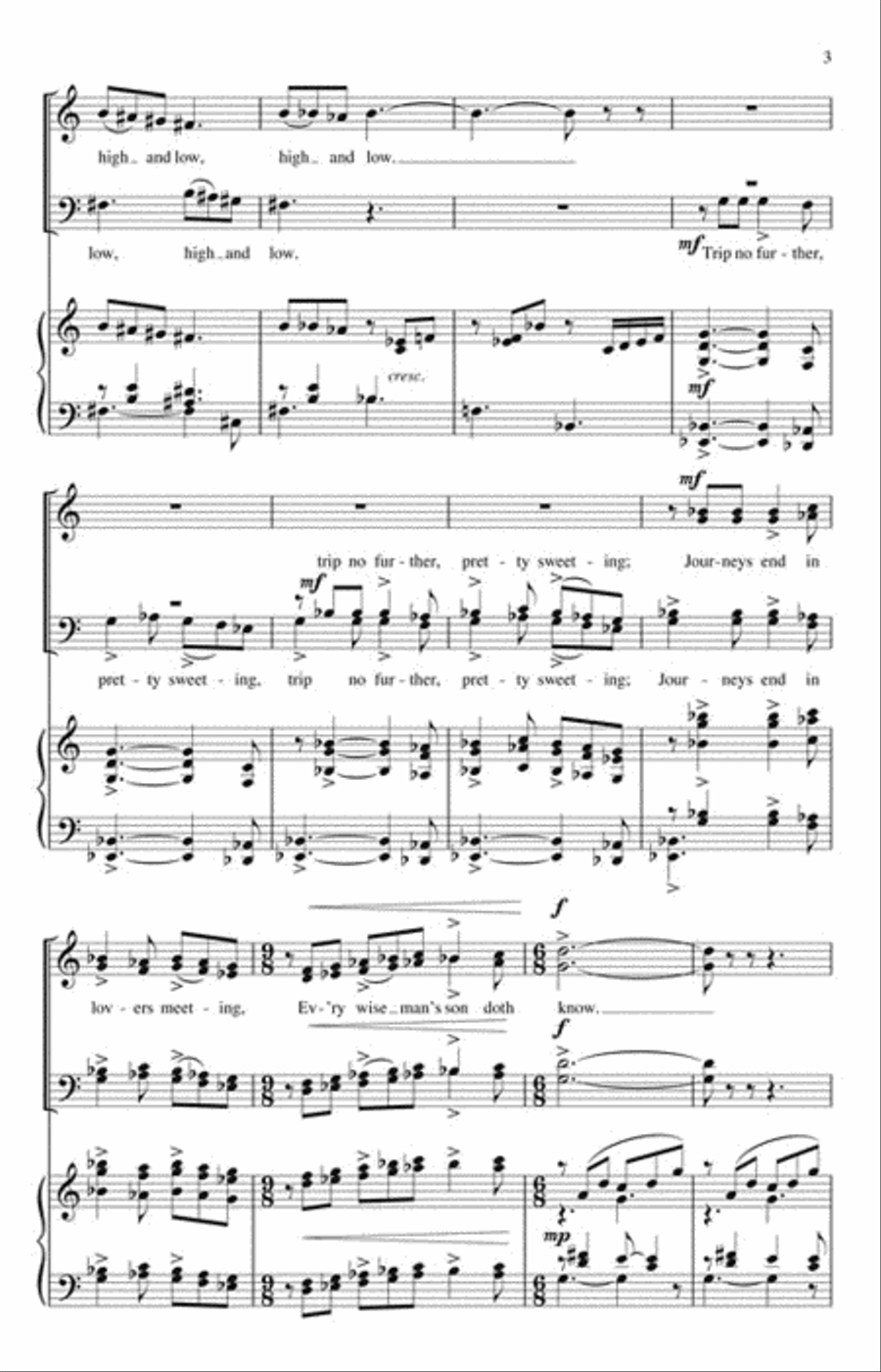 Three Madrigals 4-Part scores gallery preview page 3