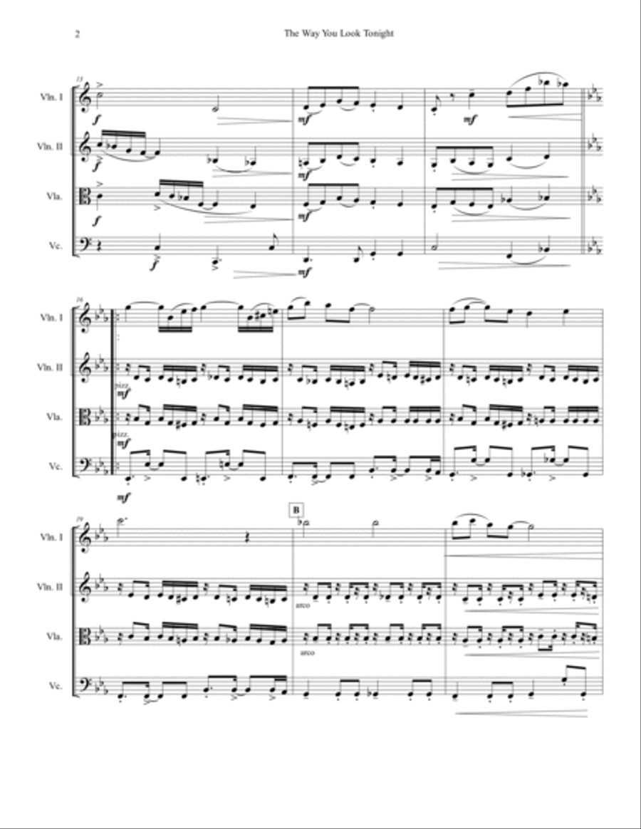 The Way You Look Tonight The Way You Look Tonight String Quartet scores gallery preview page 2