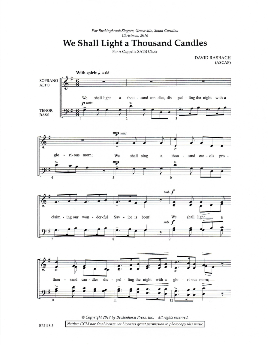 We Shall Light a Thousand Candles 4-Part scores gallery preview page 3