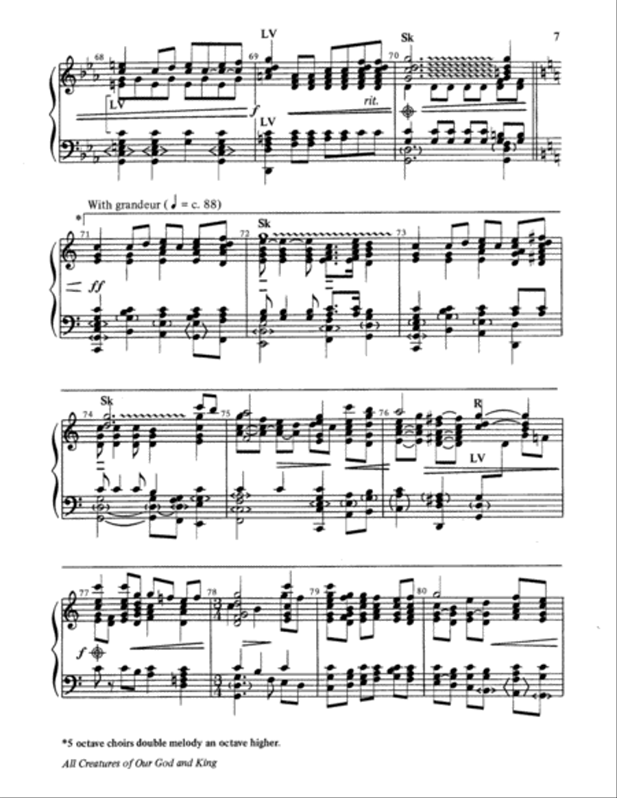 All Creatures of Our God and King 5-Octaves scores gallery preview page 7