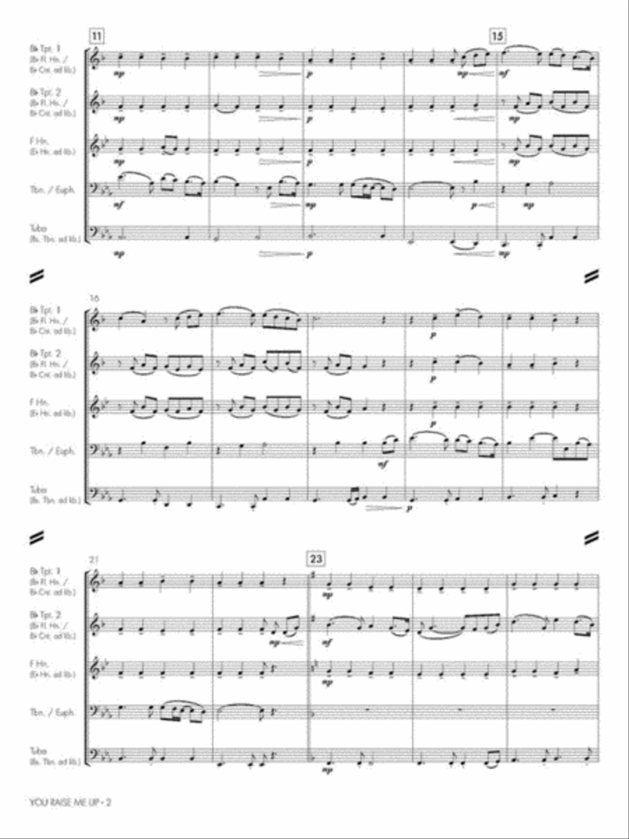 You Raise Me Up You Raise Me Up Brass Quintet scores gallery preview page 4