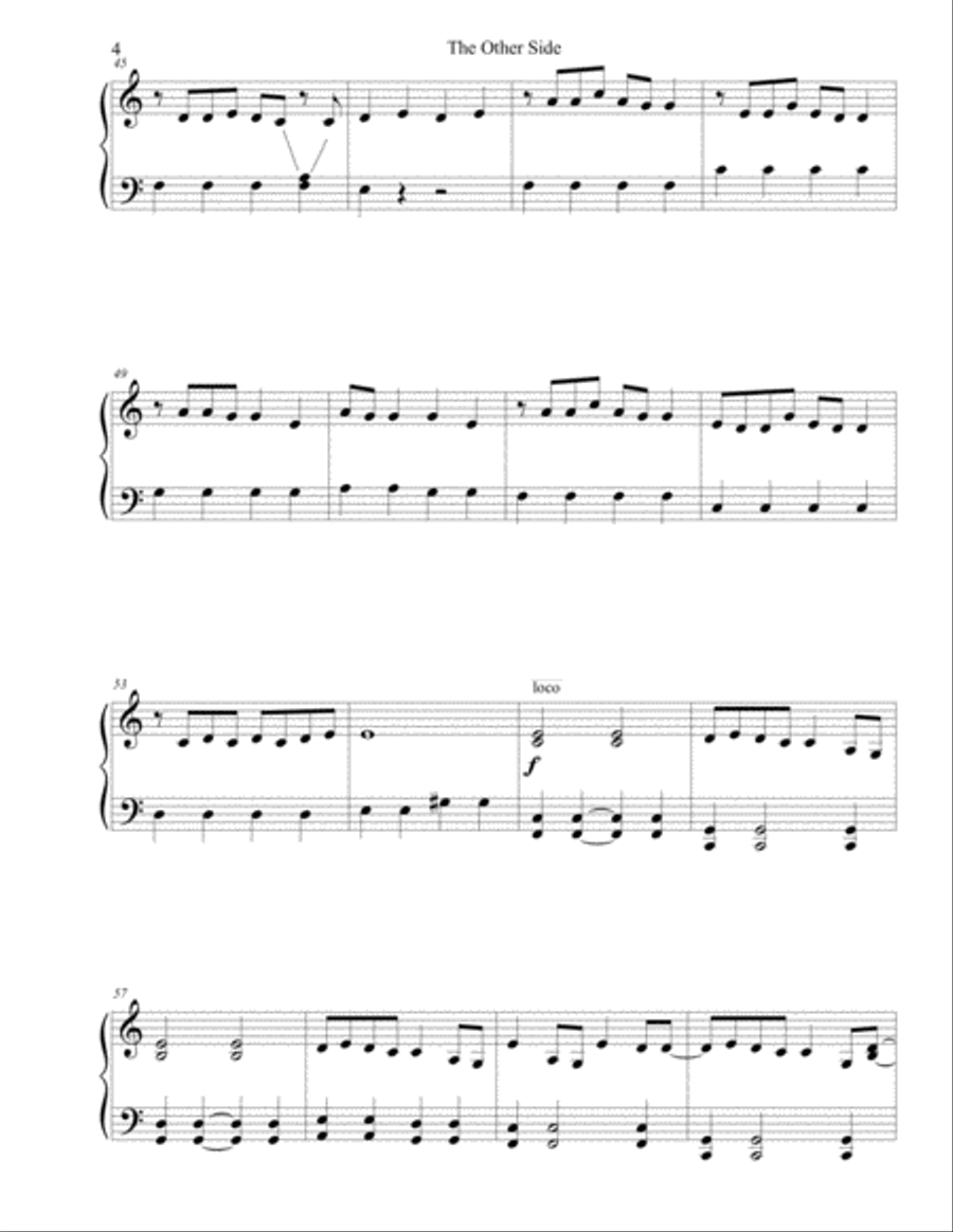 The Other Side The Other Side Easy Piano scores gallery preview page 5