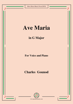 Book cover for Gounod-Ave Maria in G Major,for Voice and Piano