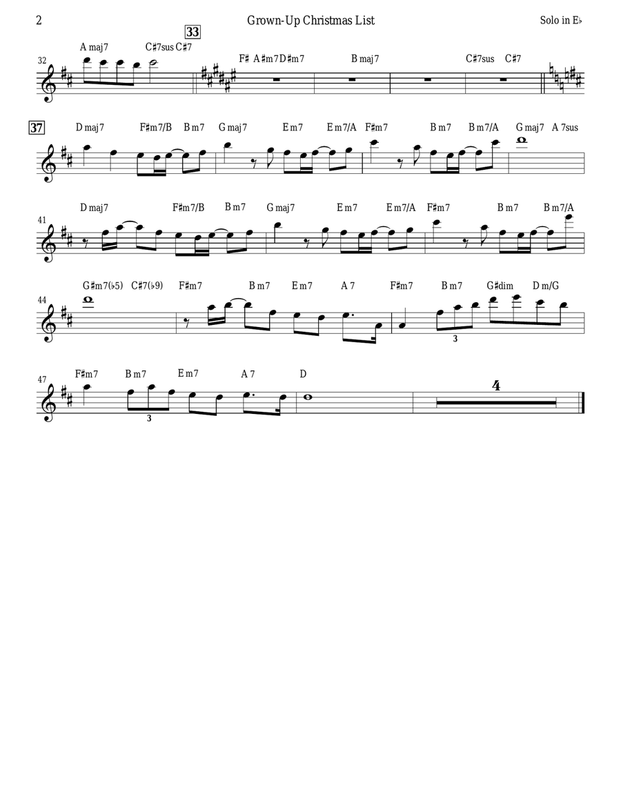 Grown-Up Christmas List Baritone Saxophone scores gallery preview page 2