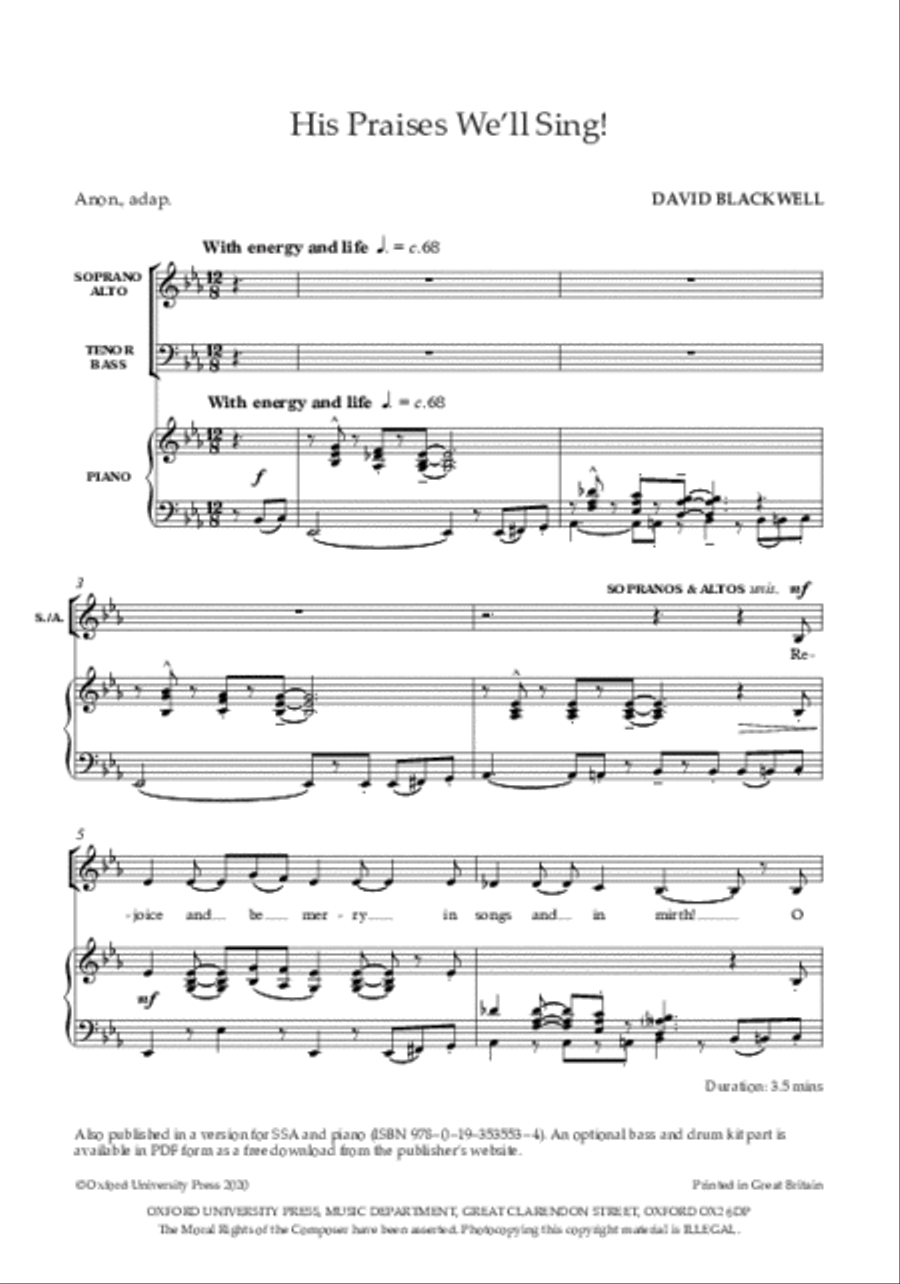 His Praises We'll Sing Divisi scores gallery preview page 2