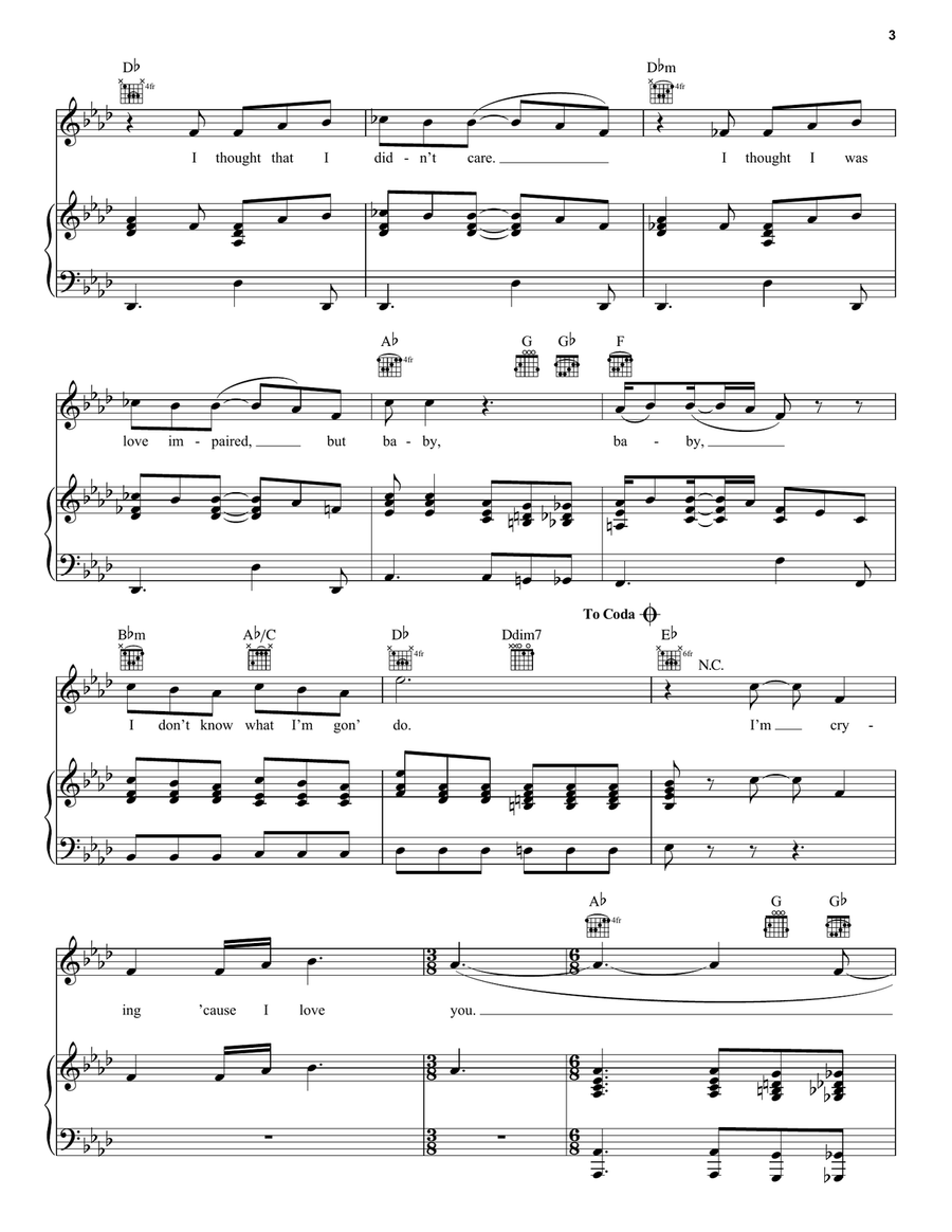 Cuz I Love You Piano, Vocal, Guitar scores gallery preview page 3