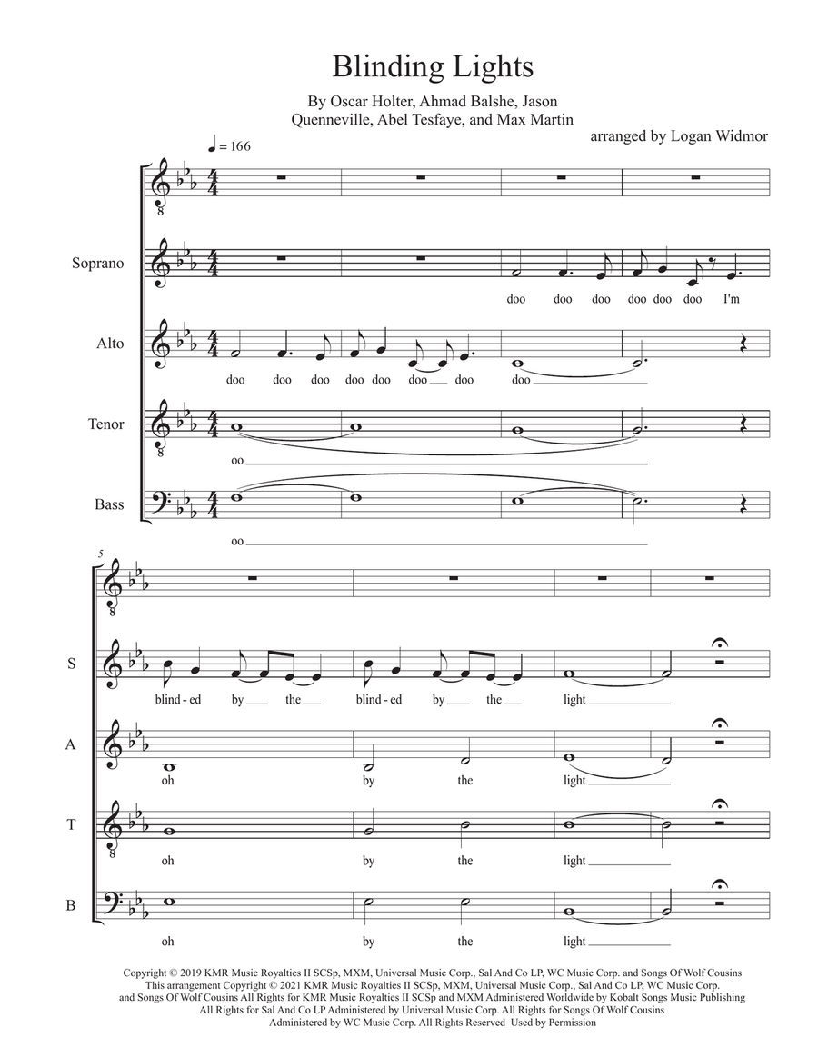 Blinding Lights Blinding Lights 4-Part scores gallery preview page 1