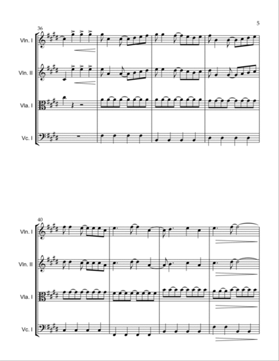 Can't Take My Eyes Off Of You String Quartet scores gallery preview page 5