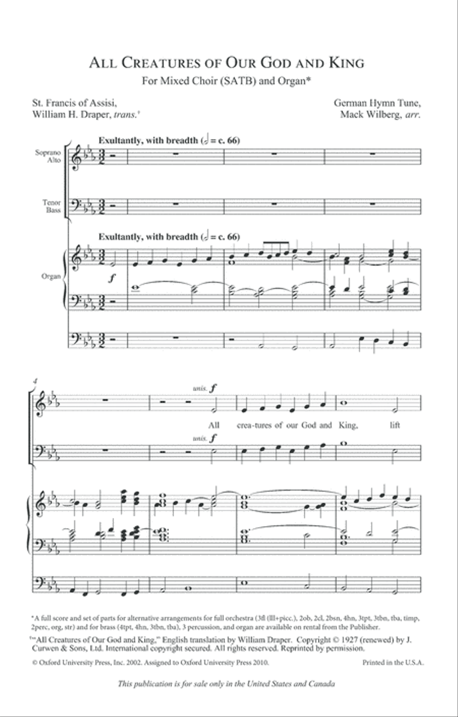 All Creatures of our God and King 4-Part scores gallery preview page 2