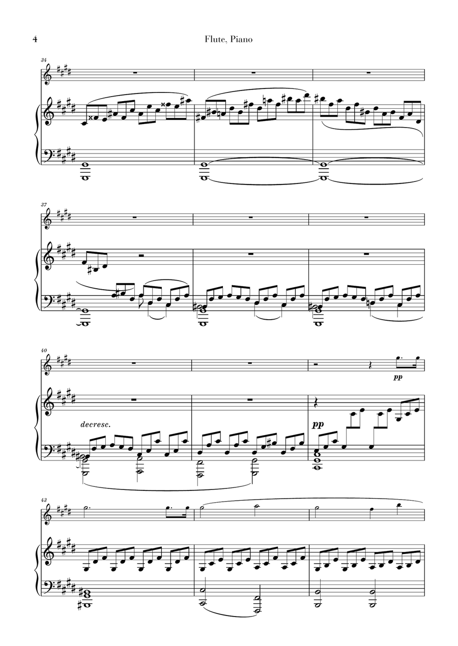 Moonlight Sonata for Flute and Piano Moonlight Sonata for Flute and Piano Flute Solo scores gallery preview page 4