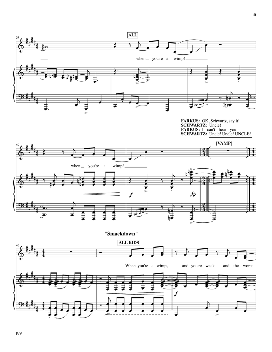 When You're A Wimp Piano, Vocal scores gallery preview page 5