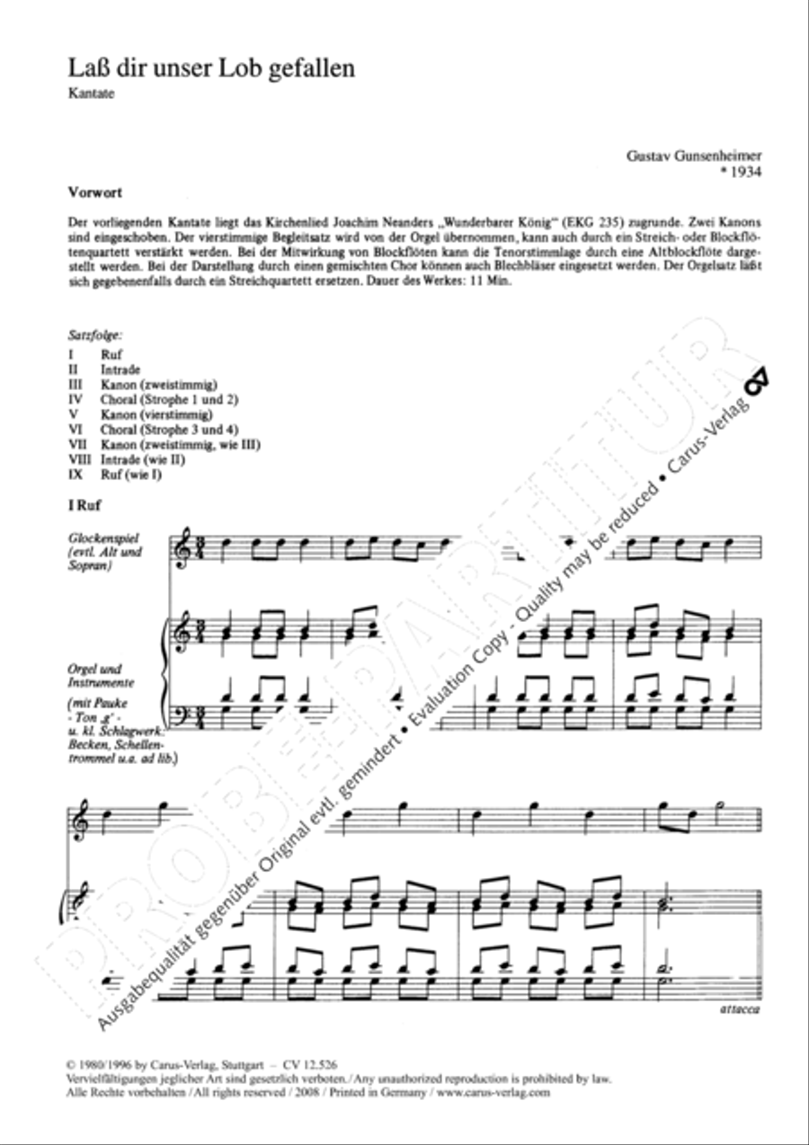 Lass dir unser Lob gefallen 2-Part scores gallery preview page 3