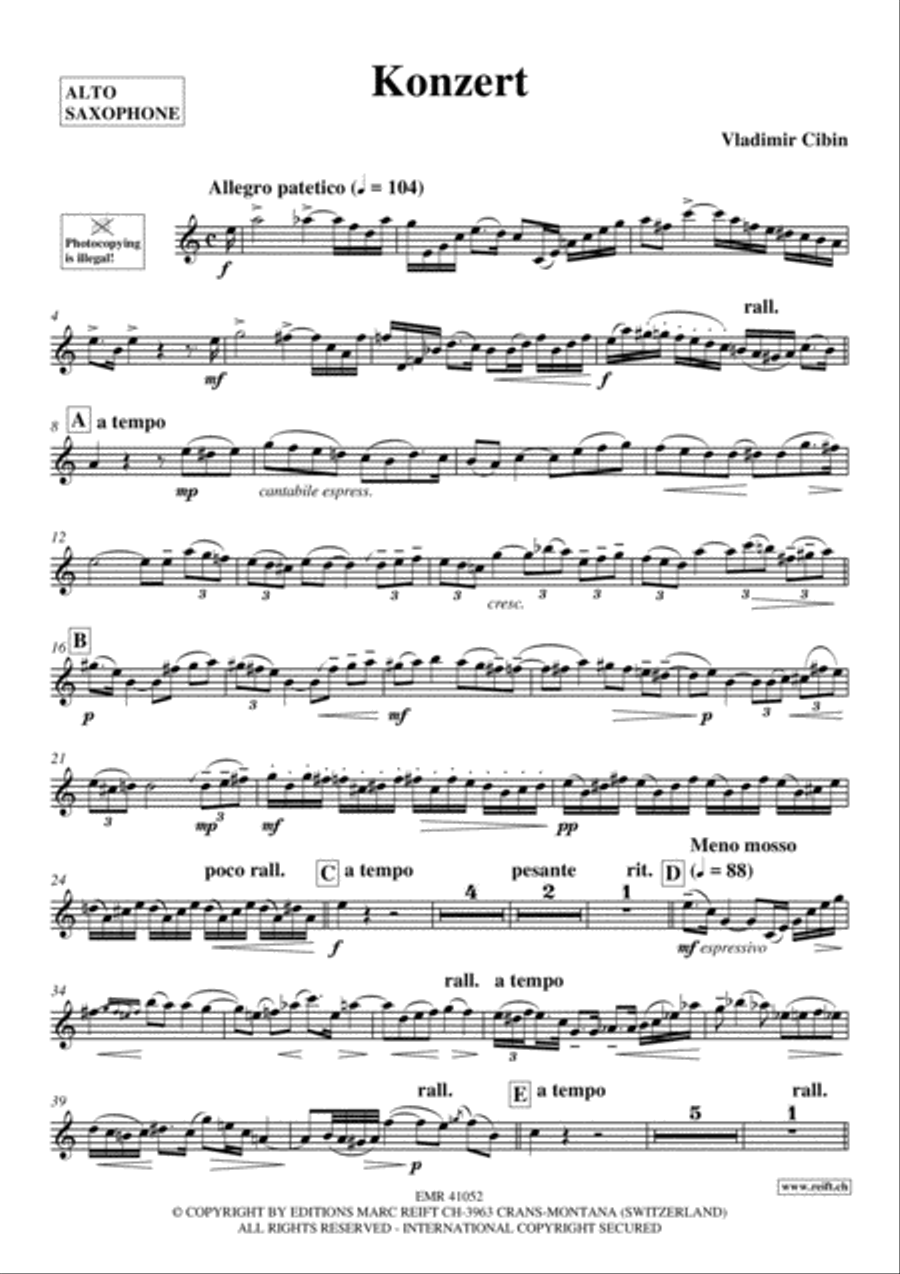 Konzert Alto Saxophone scores gallery preview page 2