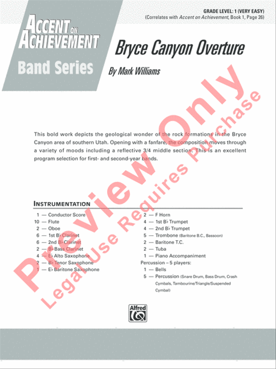 Bryce Canyon Overture Concert Band scores gallery preview page 2