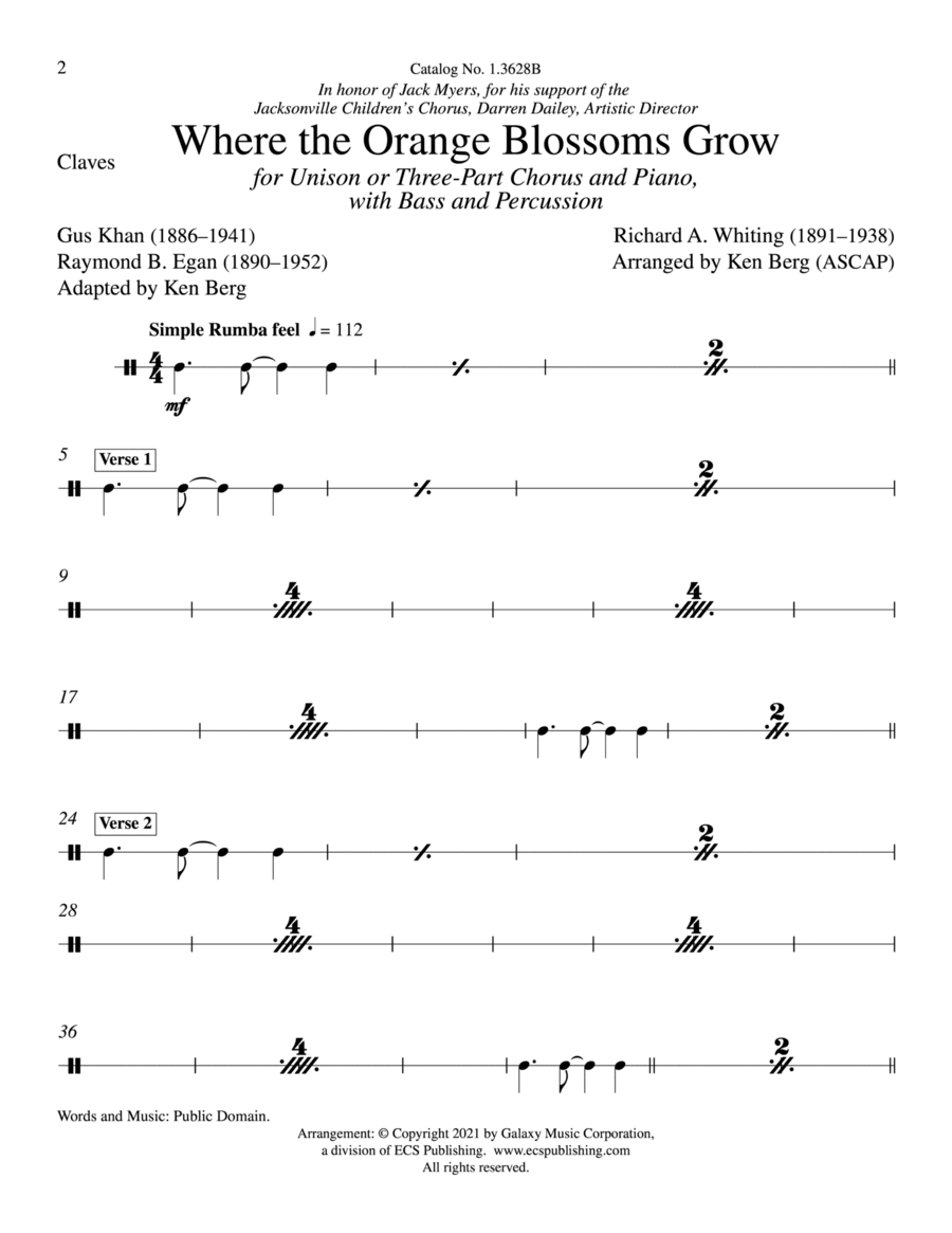 Where the Orange Blossoms Grow Choir scores gallery preview page 1