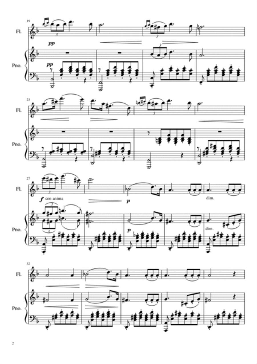 Franz Schubert - Ständchen (Serenade) D.957 for Flute and Piano Flute Solo scores gallery preview page 3