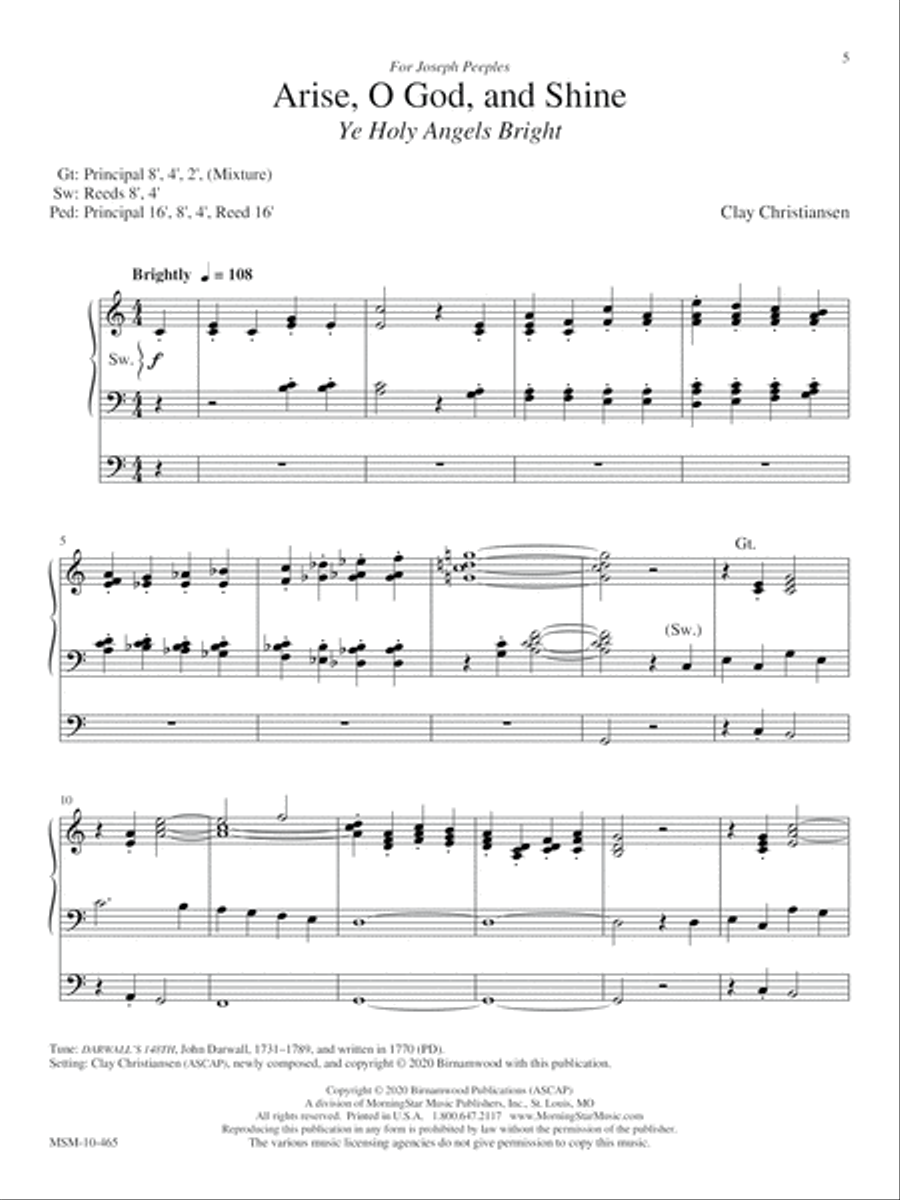 Arise and Shine Organ scores gallery preview page 5