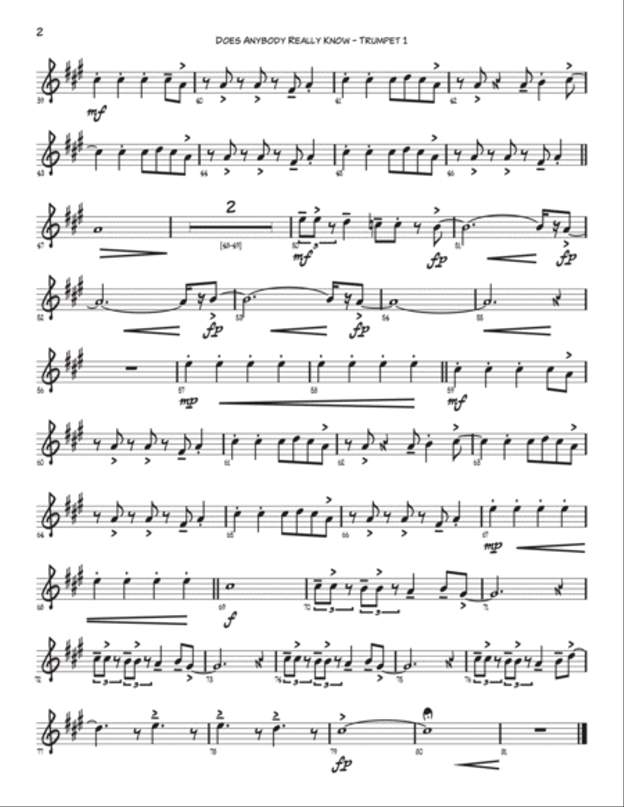 Does Anybody Really Know What Time It Is? Brass Quintet scores gallery preview page 6